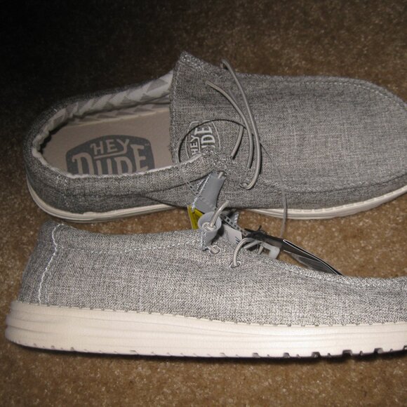 Hey Dude Wally Linen Shoes for Men Size 12 Gray color Iron NWT - Picture 3 of 10